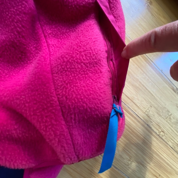 Vintage Patagonia M Hot Pink Blue Purple Half Zip Fleece Pullover Womens 12 USA - Picture 8 of 13